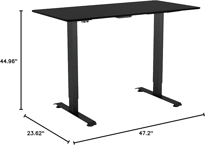 Furniture of America Tilah Metal Height Adjustable Office Desk in Black