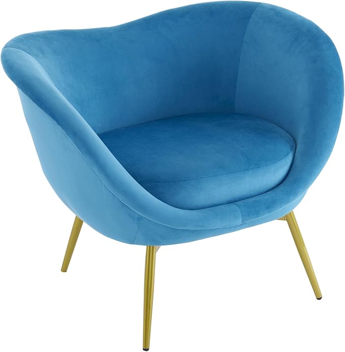 Modern Accent Chair for Living Room Lounge Chair for Bedroom with Gold Metal Legs Vanity Chair for Makeup Room Velvet Teal
