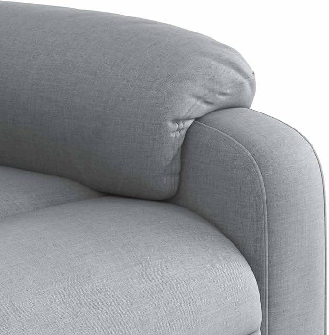 vidaXL Light Gray Fabric Massage Recliner Chair with Side Pocket and Manual Adjustability for Living Room Comfort