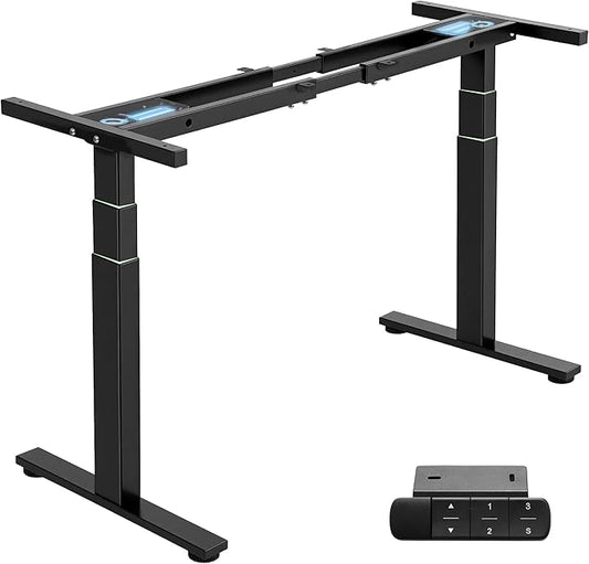 TOPSKY Dual Motor 3-Stage Standing Desk Frame Electric Height Adjustable Sit Stand Desk Legs for DIY Table Tops up to 80” x 31.5” 300 lb Heavy Duty Capacity with Memory Controller Black Frame Only