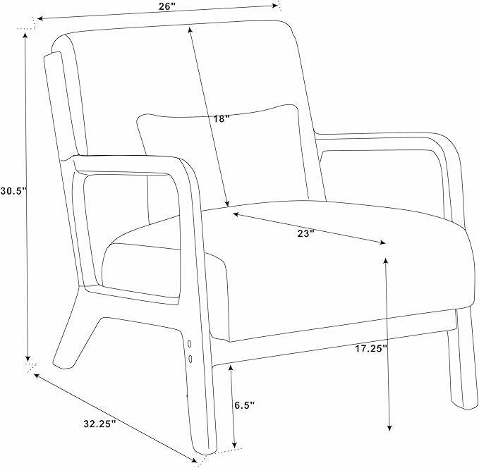 Modern Wooden Leisure Chair with Corduroy Fabric Medieval Comfortable Chair Suitable for Living Room Bedroom Study