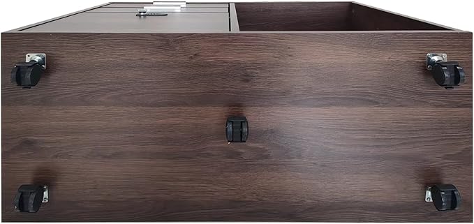 Drawer Wood File Cabinet with Coded Lock Mobile Lateral Filing Cabinet Printer Stand with Open Storage Shelves for Home Office Modern Popular Wood Grain