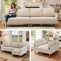 Gizoon 4-Seat Sectional Couch Convertible Sofa Bed 79.1'' L-Shape Sofa Bed with Comfortable Fabric Deeper Seat Comfy Seat Cushion for Living Room Apartments Office Beige