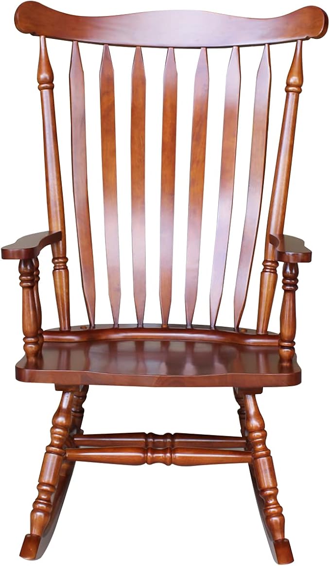 International Concepts Solid Wood Rocking Chair in Soft Cherry
