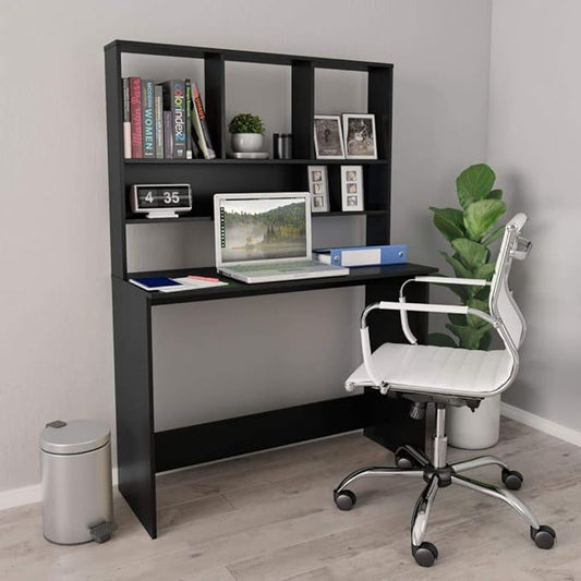 Small Computer DeskSchool Writing DeskHome Office DeskStudy DeskWork Home Office Desk for Small SpaceDesk with Shelves Black 43.3x17.7x61.8 Chipboard