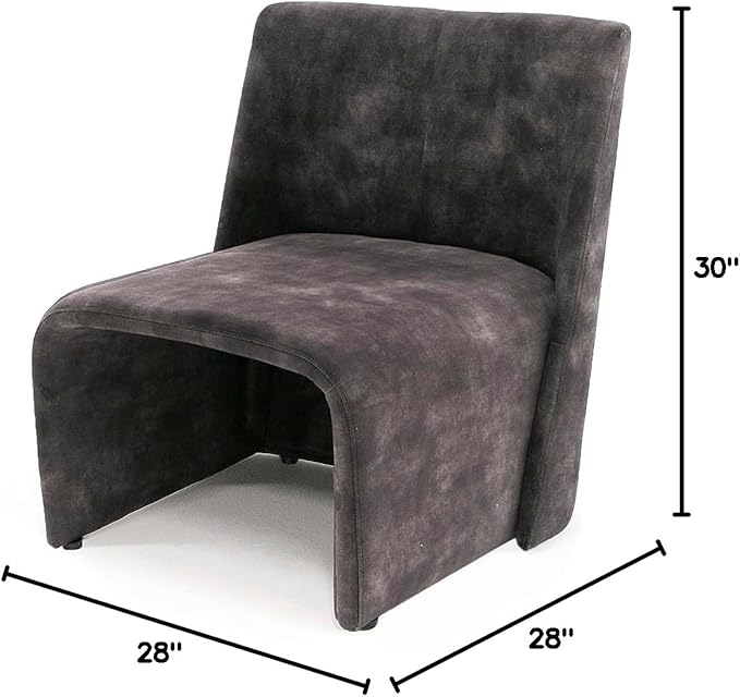 Limari Home Rivis Collection Modern Living Room Fabric Upholstered Accent Chair Dark Grey