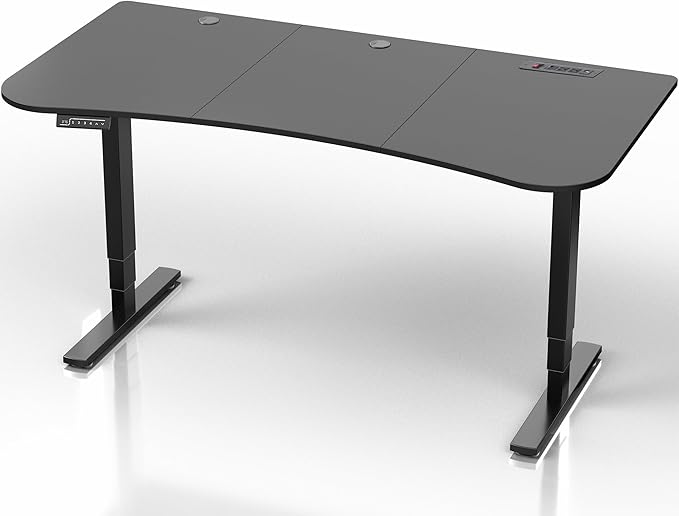 VIVO Electric 63 x 32 in Standing Desk with Built-in Power Strip Touch Screen Adjustment 220 lb Frame Support 2E Series Black Top Black Frame DESK-KIT-2EBAC