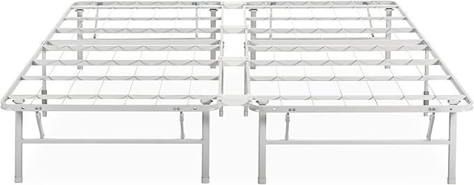 Zinus SmartBase Tool-Free Assembly Mattress Foundation 14 Inch Metal Platform Bed Frame No Box Spring Needed Sturdy Steel Frame Underbed Storage White King
