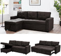 Naomi Home L Shaped Sectional Couch with Storage &amp Pull Out Bed – 3-in-1 Convertible Sleeper Sofa Bed Small L Shape Sofa for Living Room Sofa Bed with Storage Chaise in Espresso Velvet
