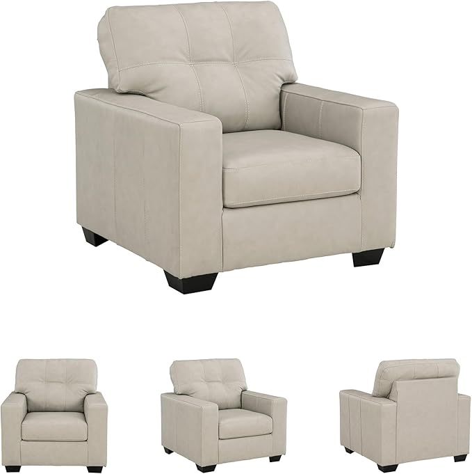 Signature Design by Ashley Santorine Classic Leather Match Upholstered Chair Beige