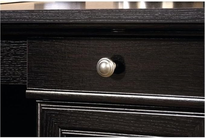 BOWERY HILL L-Shape Home Office Executive Desk with Large Drawers Letter Size Hanging File Drawer and CPU Tower in Wind Oak Finish