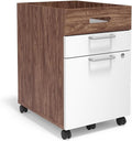 Union &amp Scale 2 Drawer Mobile File Cabinet Rolling Printer Stand Vertical Filing Cabinet Office Drawers Filing Cart for Home Office A4/Letter Size Black and Rustic Brown BFK20WJ01