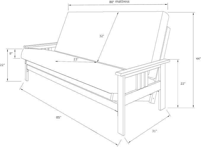 Kodiak Furniture Monterey Queen-size Futon Frame Storage Drawers Espresso Finish