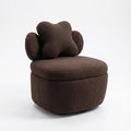 Mid Century Modern Soft Toy Bear Accent Chair - Soft Boucle Upholstered Lounge Armchair - Swivel Barrel Chair