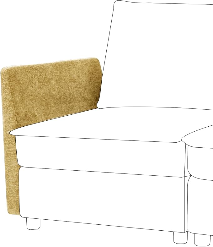 HULALA HOME Side Armrest Module for Sectional Sofa Couch One Armrest Included Cream