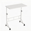 DUMOS 31.5 Adjustable Height Mobile Desk with Locking Wheels &amp Pin-Lock Portable Workstation for Walking Pad &amp Active Home Office White