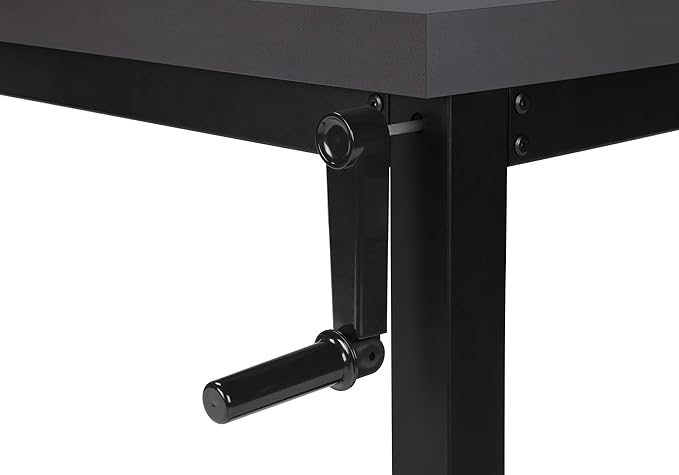 Penau Adjustable Computer Desk for Home Office Modern Grey Laminate Surface Black Metal Legs 47.25 Inchs Long Suitable for Small Spaces