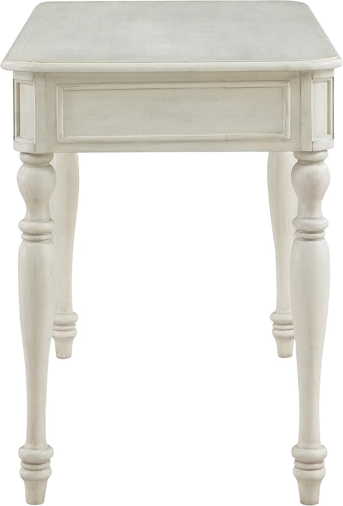 OSP Home Furnishings Country Meadows 48 Inch Writing Desk with Drawer Antique White