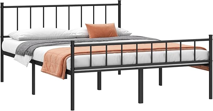 Full Bed Frame-Classic Metal Platform Bed FrameMattress Foundation with Steel Slat SupportUnder Foundation StorageNo Box Spring Needed Easy Assembly Full Size
