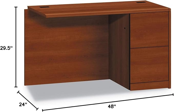 HON 10700 Series Full Right Pedestal Return 48W X 24D X 29.5H Cognac