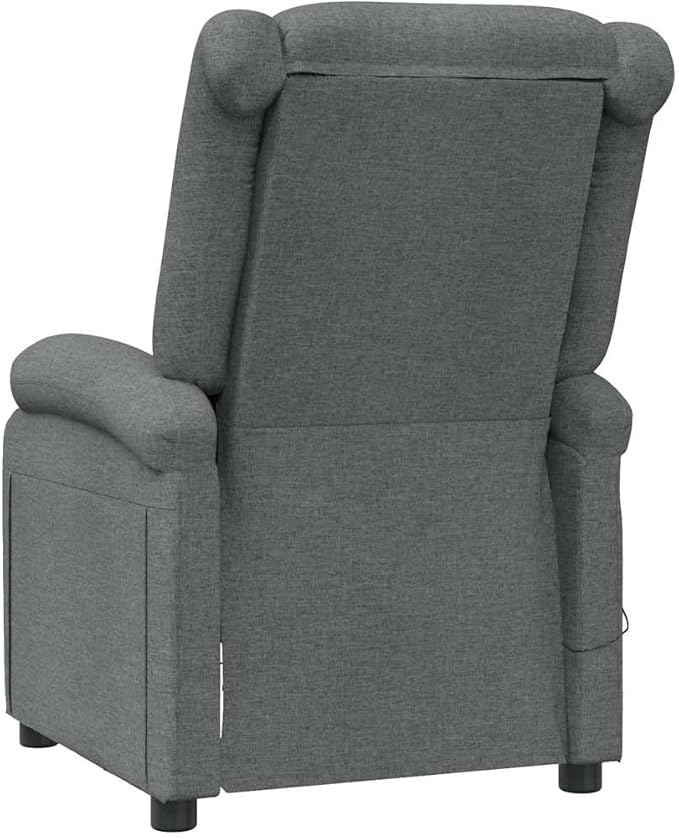 Dark Grey Fabric Massage Chair Single Recliner with Adjustable Positions Ergonomic Design for Living Room &amp Home Office Relaxation Max 220.5 lbs Capacity
