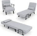 S AFSTAR 4 in 1 Convertible Sofa Bed Sleeper Chair Folding Sofa Arm Chair with Pillow and 6 Position Adjustable Backrest Full Padded Lounger Couch Bed for Home/Office (Light Grey)