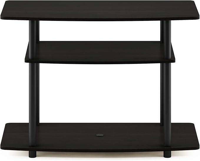 Furinno Turn-N-Tube No Tools 3-Tier Entertainment Center TV Stand for TV up to 32 Inch Plastic Round Tubes Espresso/black