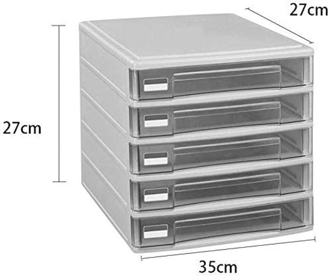 File Cabinet 5 Drawers Desktop Plastic Storage Box Home Office Cabinet Desktop File Storage Manager Bookshelf