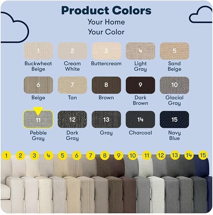 Pemberly Row 61 Track Arm Sofa Loveseat Pebble Gray Removable Covers Anti-Pilling Polyester Upholstery Compact Space-Saving Design Solid Wood Frame Modern Classic for Living Room or Home Office