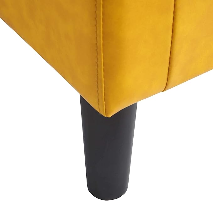 Convenience Concepts Take a Seat Churchill Accent Chair with Ottoman Marigold Stamped Faux Leather