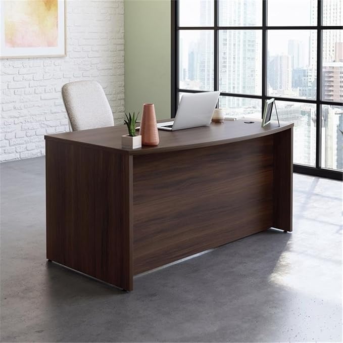 OfficeWorks by Sauder Affirm 60'' Bow Front Desk Shell L: 34.25'' x W: 59.06'' x H: 29.29'' Noble Elm