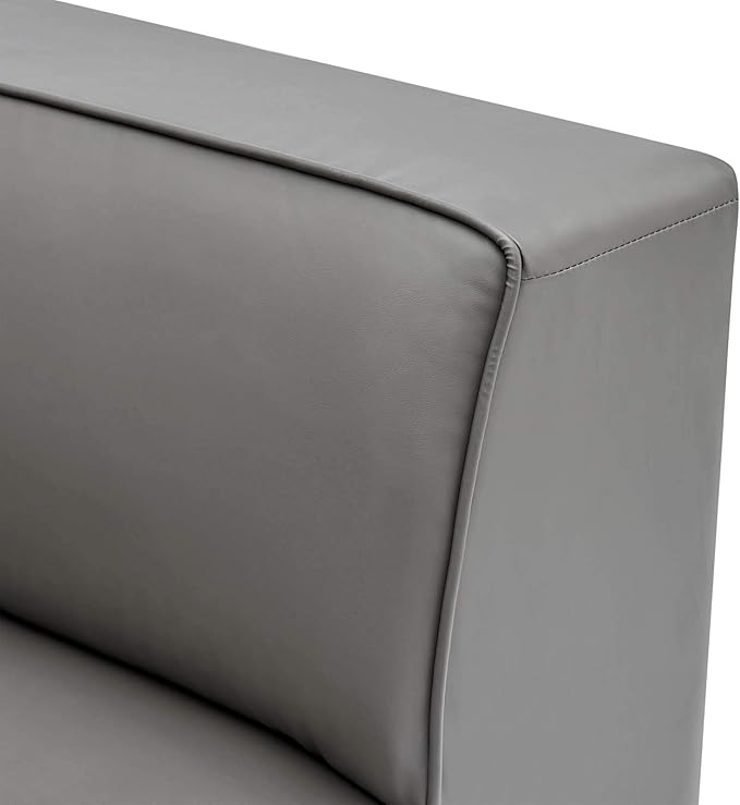 Modway Mingle Vegan Leather Sectional Sofa Corner Chair in Gray
