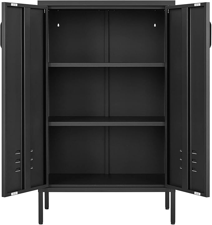 Suitable for Steel Storage cabinets in Living Rooms Kitchens and bedrooms 2 Door Miscellaneous Storage Cabinet Garage Tool Storage Cabinet and Office File Cabinet2 Movable partitions
