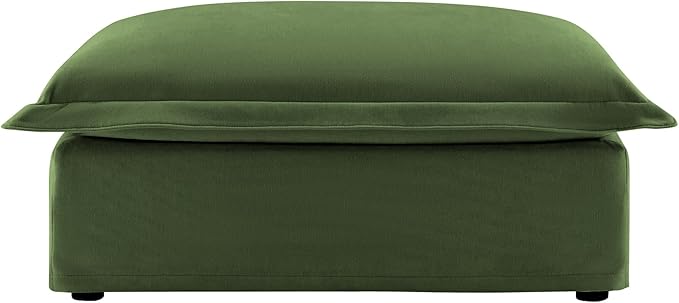 Aoowow Chenille Ottoman Upholstered Couches Ottoman for Modular Sectional Sofa for Living(Green-Chenille)