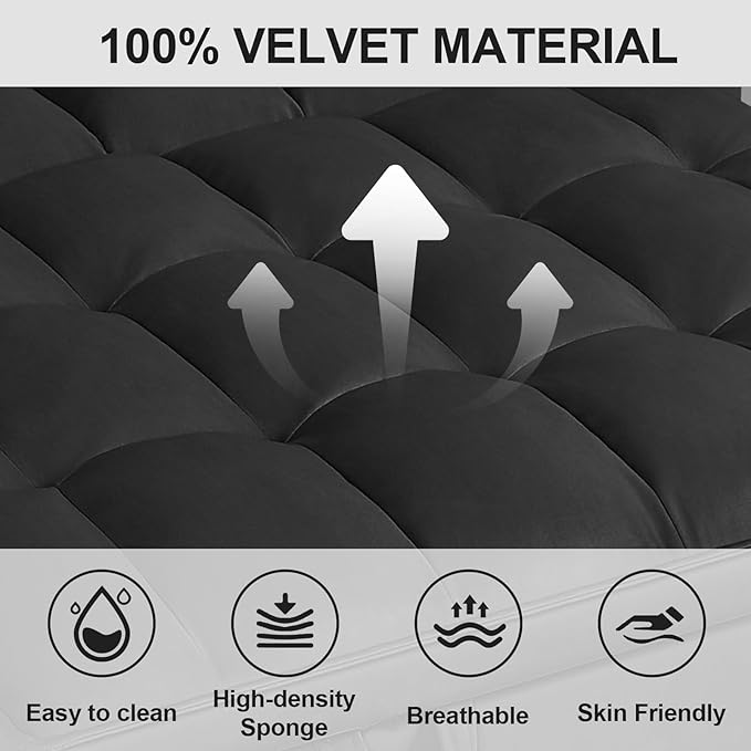 Convertible Sofa Bed Pull Out Couch with Side Pockets 3 in 1 Velvet Fabric Loveseat Sleeper Sofa Bed Pull Out Couch with Adjustable Backrest for Living Room Bedroom Apartment Black