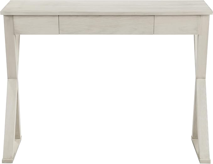 OSP Home Furnishings Marna Modern Writing Home Office Desk with Drawer Weathered White Finish