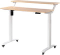 UNICOO Electric Height Adjustable 2-Tier Raising Desk with Wheels Mobile Standing Desk with Monitor Stand Ergonomic Adjustable Computer Table Electric Standing Game Table for Home Office