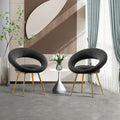 Generic Black Velvet Modern AccentConversation Lounge Chair with Gold Plated Legs Unique AppearanceSuitable for Office Lounge Living RoomSet of 2