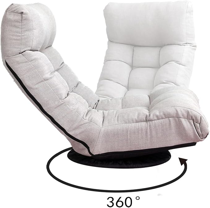 3-Position Adjustable Floor Chair for Living Room Bedroom Gray