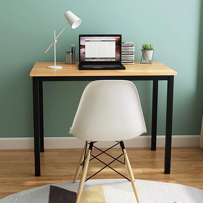 SogesGame Small Computer Desk 39.4 inches Small Office Desk Computer Table Study Writing Desk Workstation for Home OfficeTeak Black