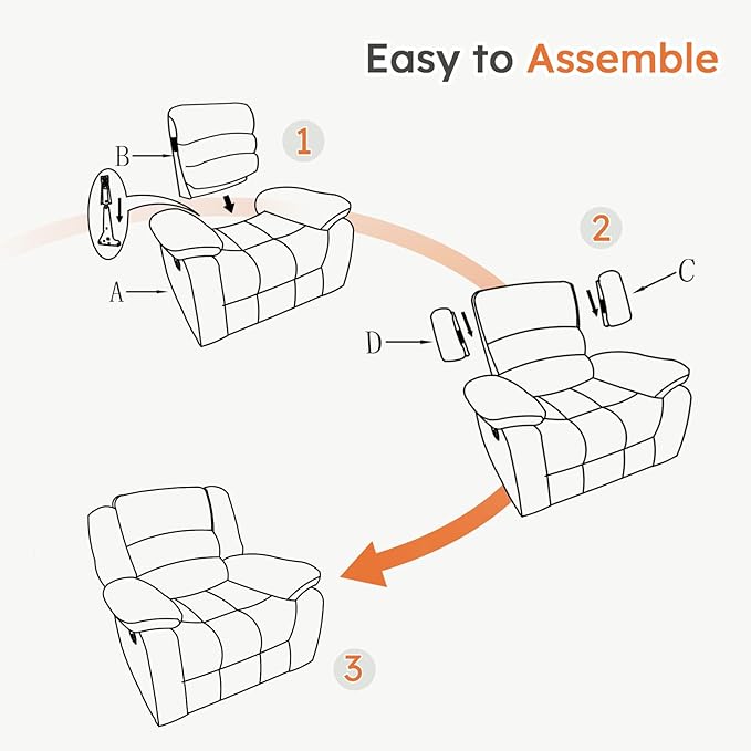 ANJ Recliner Chair Breathable PU Leather Reclining Chair Extra Wide Manual Recliners with Overstuffed Arm and Back Single Sofa Chair for Living Room Bedroom(Chocolate)