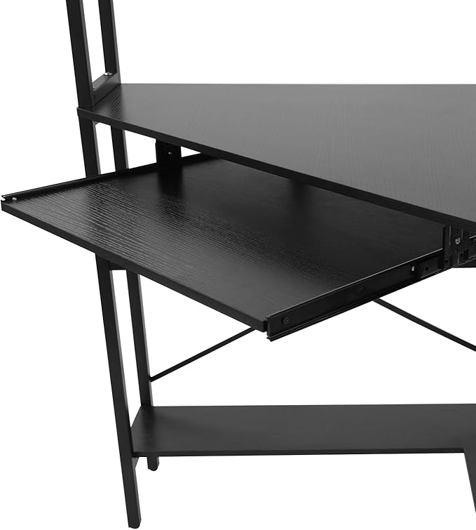 DNYSYSJ Corner Desk with Power Outlets &amp LED Light Strip L-Shaped Computer Desk with USB Ports Spacious Storage Modern Design for Home Office Gaming Study and Small Spaces
