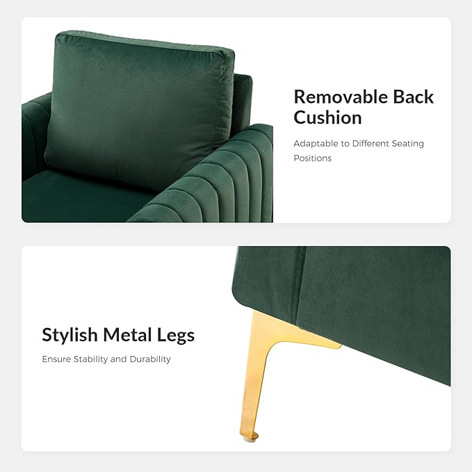 Modern Upholstered Velvet Accent Chair Velvet Armchair Club Chair with Gold Metal Legs Mid-Century Barrel Leisure Comfy Reading Chair for Livingroom Bedroom