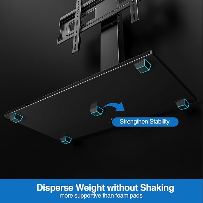 Universal Swivel TV Stand Base for 32-75 Inch TVs Height Adjustable Table Top TV Stand with Tilt Mount Holds up to 110 lbs Heavy Duty Temper Glass Base Max VESA 400x400mm