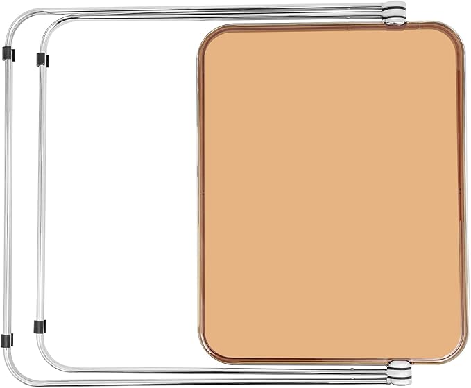 Folding Table Clear Foldable Side Table &amp Tiny Desk for Home Office - No Assembly Required Small Computer Desk with Sturdy Metal Frame for Living Room Bedroom Small Spaces