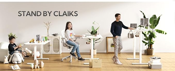 Glass Standing Desk 40 X 24 Inch Electric Stand Up Desk with Hook and Multi-Function Keyboard Quick Install Home Office Computer Desk (White 40 X 24 Inch)