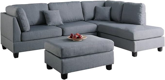 Poundex Upholstered Sofas/Sectionals/Armchairs Grey