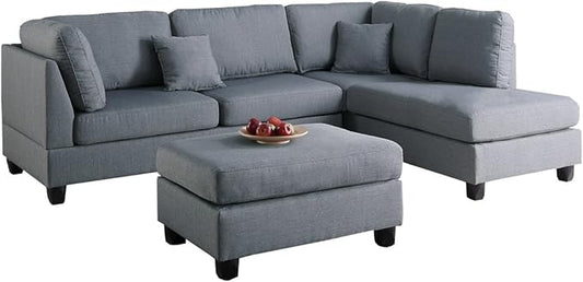 Poundex Upholstered Sofas/Sectionals/Armchairs Grey
