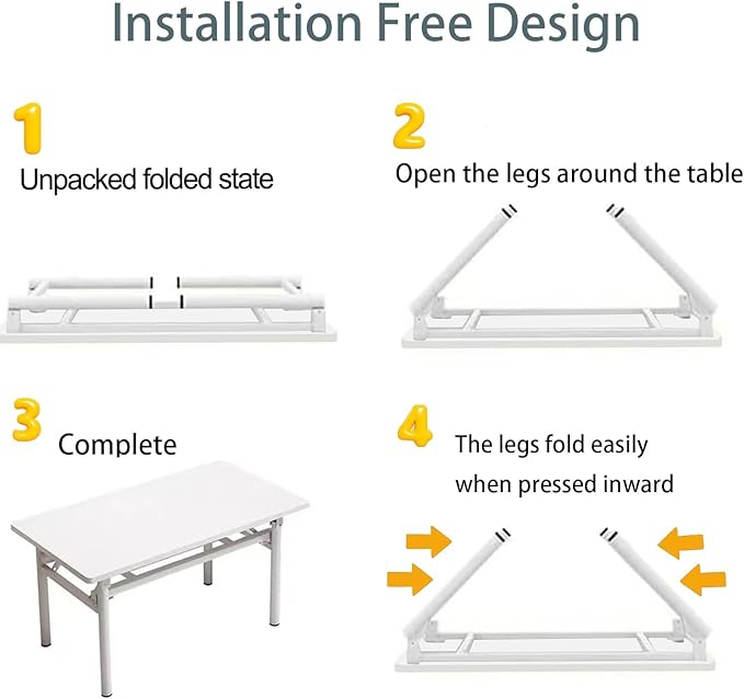 Small Folding Desk No Assembly39.4 Inch Folding Computer Desk Small Foldable Table for Home Office.