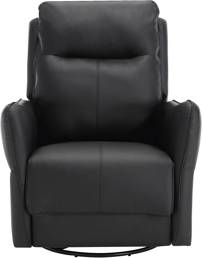 MINCETA Power Recliner ChairsModern Upholstered 270 Swivel Nursery Rocker Glider Recliner for Living RoomPU Leather in Black